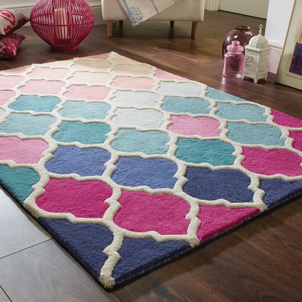 Flair Rugs koberce Ručně všívaný kusový koberec Illusion Rosella Pink/Blue Rozměry koberců: 160x230 Mdum - M DUM.cz
