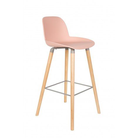 Růžová plastová barová židle ZUIVER ALBERT KUIP 75 cm - Bonami.cz