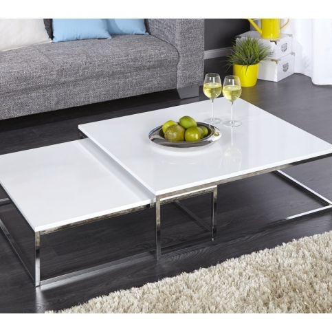 INV Konferenční stolek Destin 2set bílý - Design4life