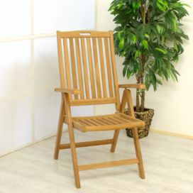 Divero Skládací židle z týkového dřeva, 2 kusy