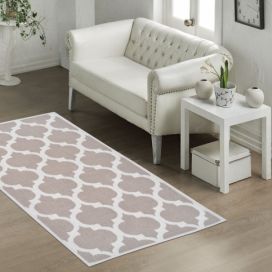 Béžový bavlněný koberec Vitaus Madalyon, 60 x 90 cm