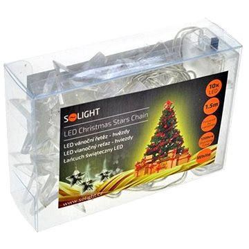  LED vánoční řetěz, hvězdy, 1,5m, 10x LED, 2x AA, bílé světlo, 1V52-W -  Svět-svítidel.cz