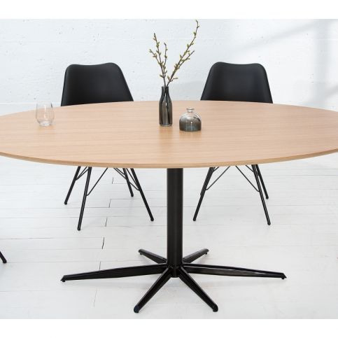 INV Jídelní stůl Vitalis 170cm ovál, dub-černá - Design4life