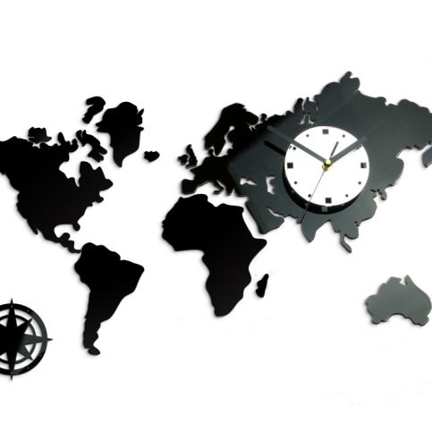  3D Nalepovací hodiny Earth s ciferníkem černé - Z-ciziny.cz