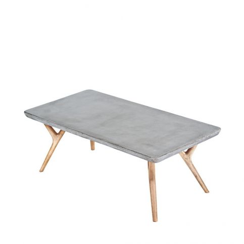 Konferenční stolek z dubového dřeva s betonovou deskou a\'miou home Cona\'q - Bonami.cz
