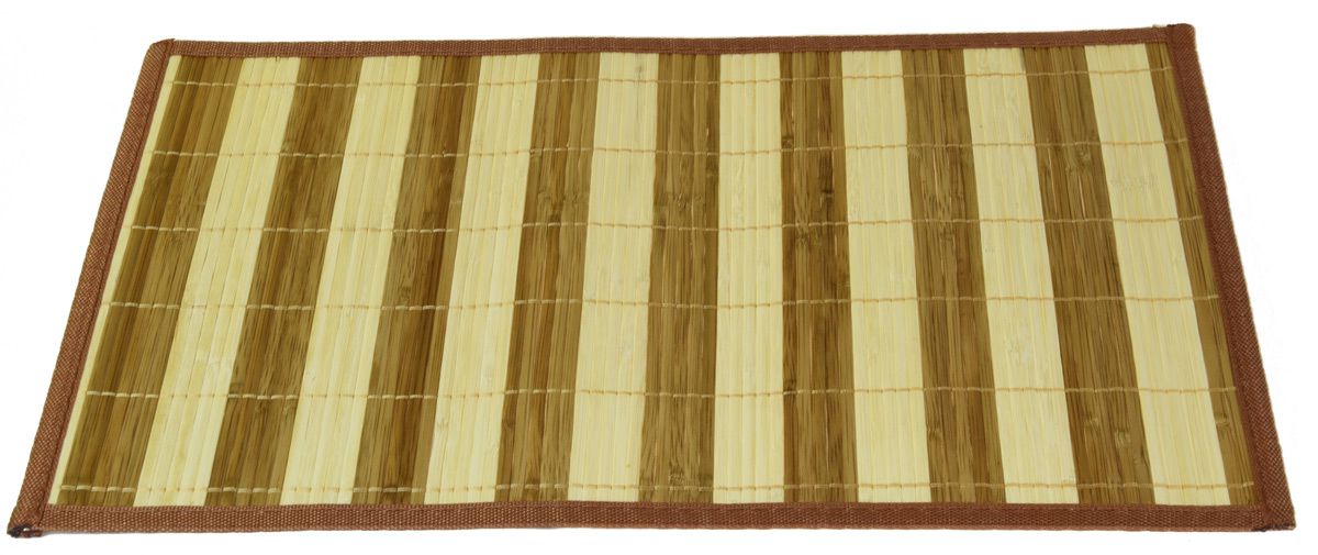 Vingo Hnědé pruhované prostírání z bambusu, 30 x 45 cm - Vingo