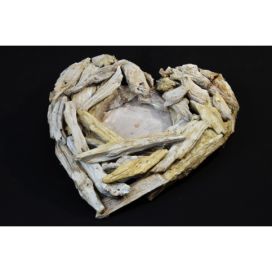 Vingo Bílé srdce z kůry - 26 x 30 cm Vingo