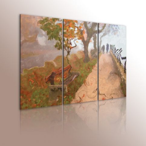 Obraz - Podzimní promenáda - triptych - 120x80 - 4wall.cz