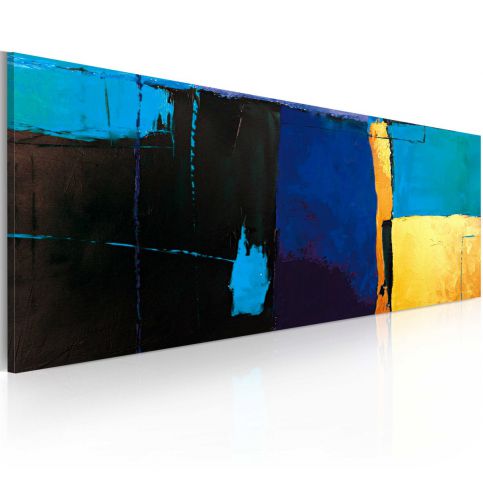Ručně malovaný obraz - Fascinace modré barvy - 100x40 - 4wall.cz