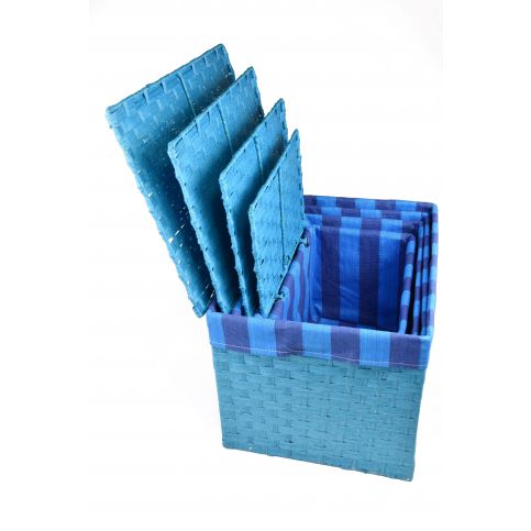 Vingo Úložný box s víkem modrý rozměry boxu (cm): Sada 43x32x30|40x29x28|36x25x26|32x21x24 - Vingo