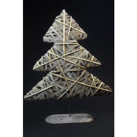 Vingo Vánoční stromeček dekorace – dřevěný šedý - Vingo