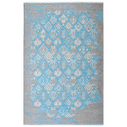 Oboustranný šedo-modrý koberec Vitaus Normani, 77 x 200 cm - Bonami.cz