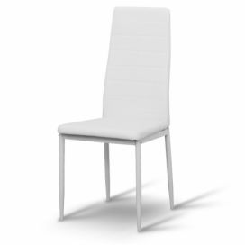 Tempo Kondela Židle COLETA - bílá ekokůže /bílý kov