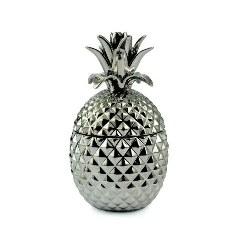Dekorativní dóza stříbrné barvy ve tvaru ananasu, 27 cm - Bonami.cz
