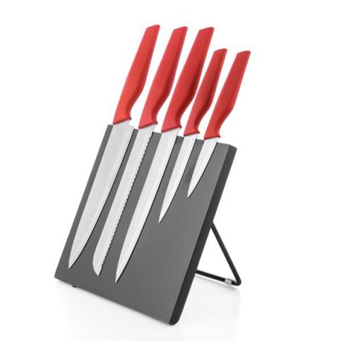 Sada nožů s magnetickým stojanem Bravissima Kitchen (5+1 kus) - červené (80900) - aaaHome.cz