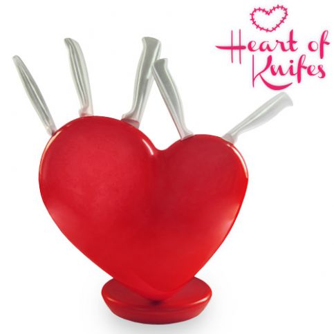 Sada nožů v srdcovém úložném bloku Heart of Knifes (5 kusů) (80042) - aaaHome.cz
