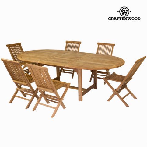 Rozkládací stůl se 6 židlemi GardenStyle - týkové dřevo  (54959) - aaaHome.cz