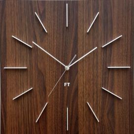 VIP interiér: Future Time Future Time FT1010WE Square dark natural brown 40cm nástěnné hodiny