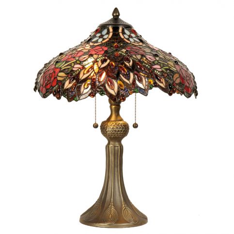 Tiffany stolní lampa - Podzimní zahrada (Ø 43*58 cm) (41954) - aaaHome.cz