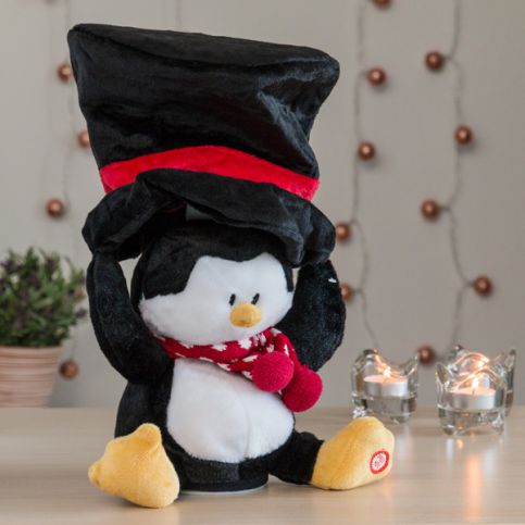 Plyšový vánoční tučnňák - hraje a svítí (81506) - aaaHome.cz