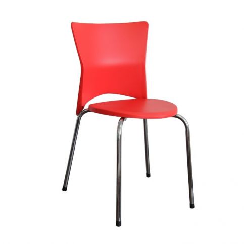Jídelní židle , chrom + plast , červená , BRISA - maxi-postele.cz