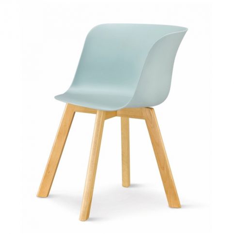 Židle, plast + dřevo buk, mentol, LEVIN - maxi-postele.cz