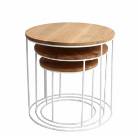 Nordic Design Zlatý kovový konferenční stolek Nollan 60 cm