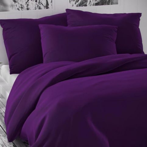 Kvalitex Saténové povlečení Luxury Collection tmavě fialová, fialová, 220 x 200 cm, 2x 50 x 70 cm - 4home.cz