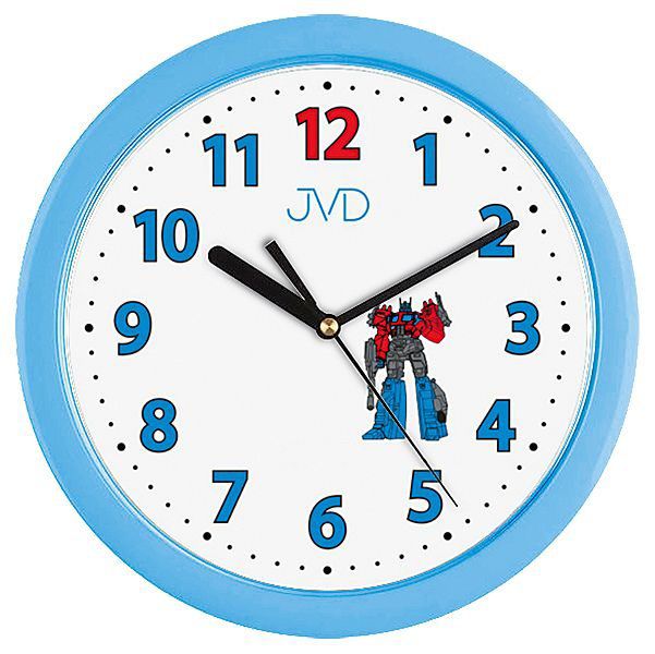 Modré dětské nástěnné hodiny JVD H12.6 s transformers autobotem - Favi.cz