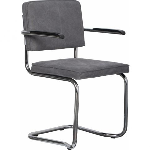Sada 2 šedých židlí s područkami Zuiver Ridge Kink Rib Darko - Bonami.cz
