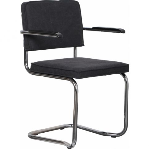 Sada 2 antracitově šedých židlí s područkami Zuiver Ridge Kink Rib - Bonami.cz