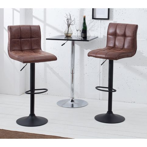 INV Barová židle Cansas 95-115cm, vintage hnědá - Design4life