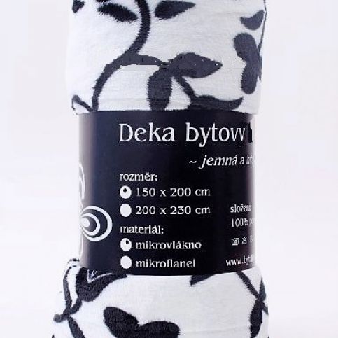 Lavande Deka z mikrovlákna Května černo-bílá 200x230 cm polyester  - BEK GROUP ENTERPRISES s.r.o.