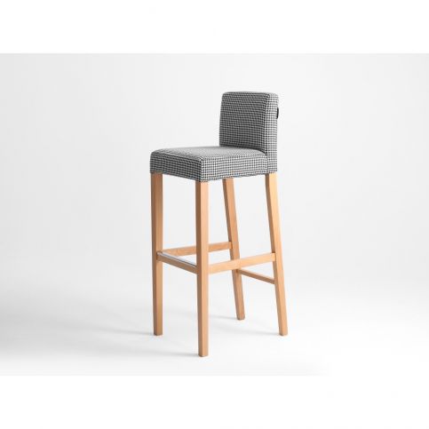Černobílá barová židle s přírodními nohami Custom Form Wilton - Bonami.cz