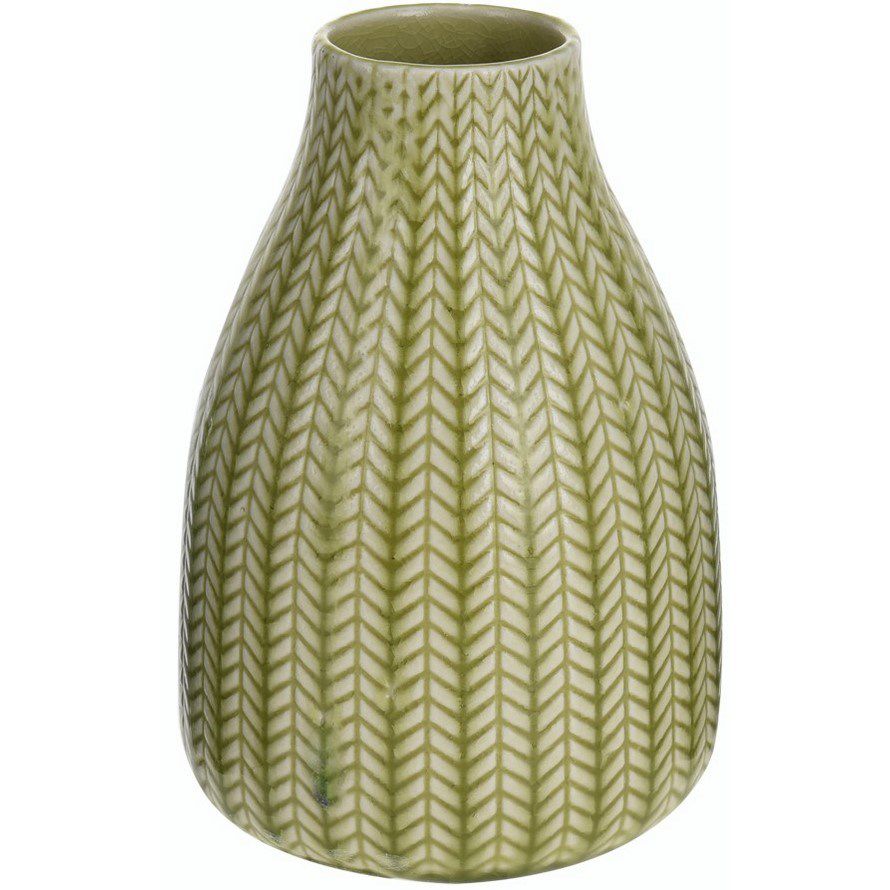 Porcelánová váza Knit světle zelená, 16 cm - 4home.cz
