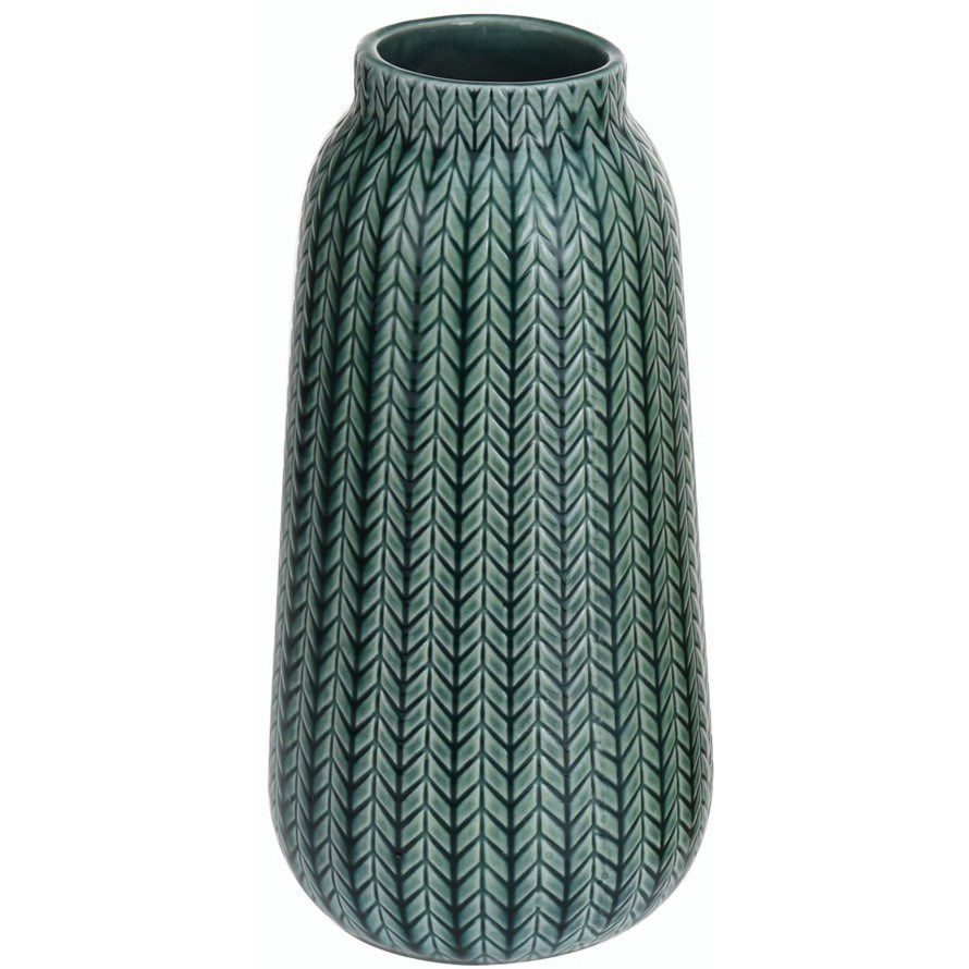 Porcelánová váza Knit tmavě zelená, 24,5 cm - 4home.cz