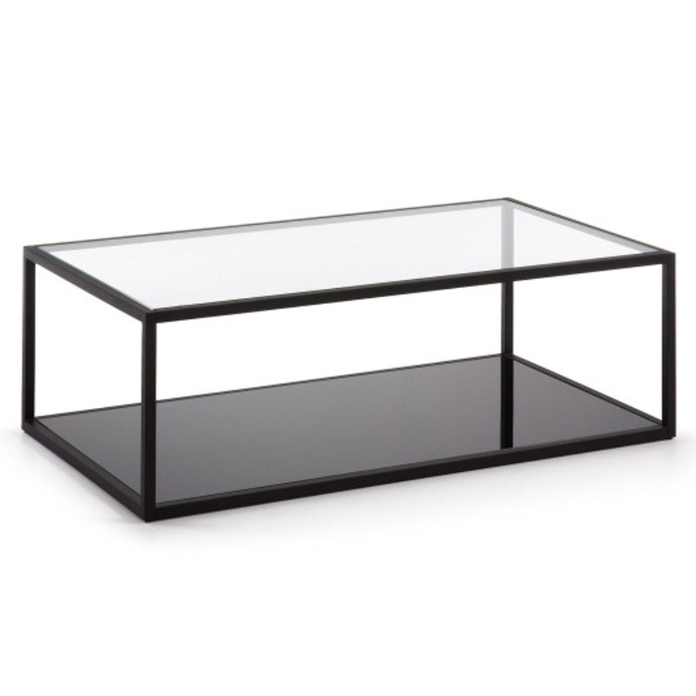 Černý skleněný konferenční stolek Kave Home Blackhill 110 x 60 cm - Bonami.cz