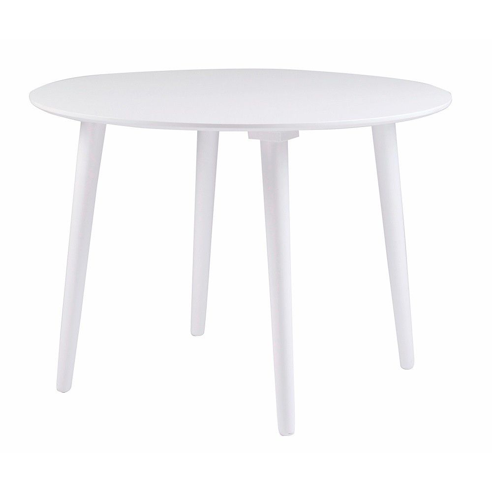 Bílý jídelní stůl ze dřeva kaučukovníku Rowico Lotte, ⌀ 106 cm - Bonami.cz