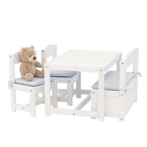 Dětský nábytek z masivu v sestavě Fairytale 19-49-000 - Dětský nábytek: 2 židle, stůl, lavice - Nábytek aldo - NE