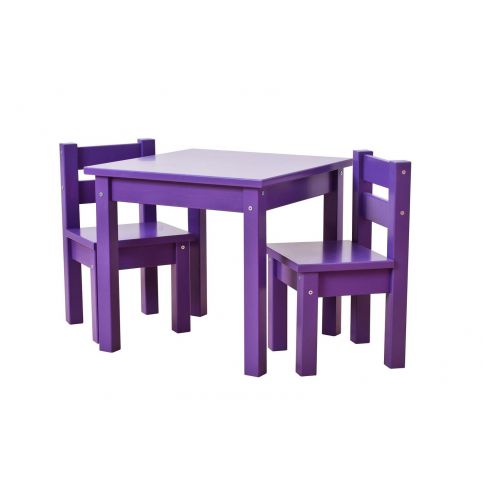 Fialový dětský stolek s židlemi z masivu My color - Nábytek aldo - NE