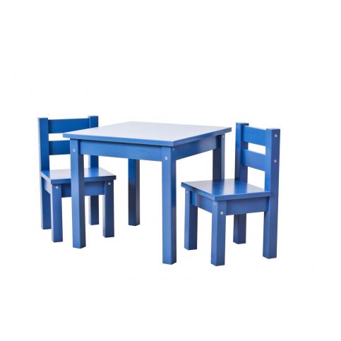 Modrý dětský stolek s židlemi z masivu My color - Nábytek aldo - NE
