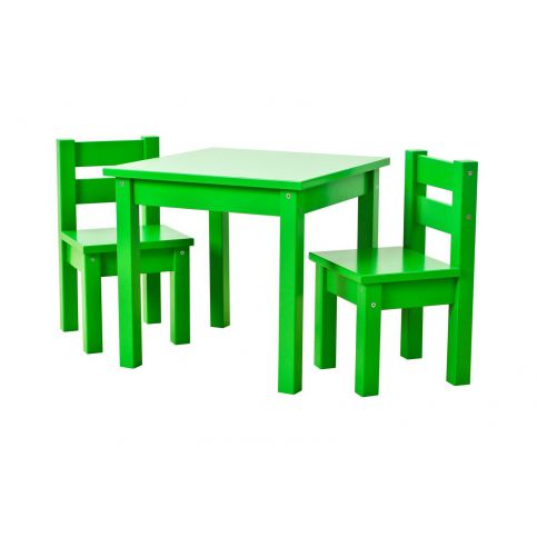 Zelený dětský stolek s židlemi z masivu My color - Nábytek aldo - NE