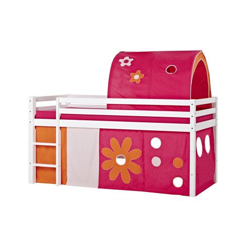 Dětská postel z masivu s baldachýnem Flower Power - Dětská postel: Basic-A9-1-208x145x101 cm - Nábytek aldo - NE
