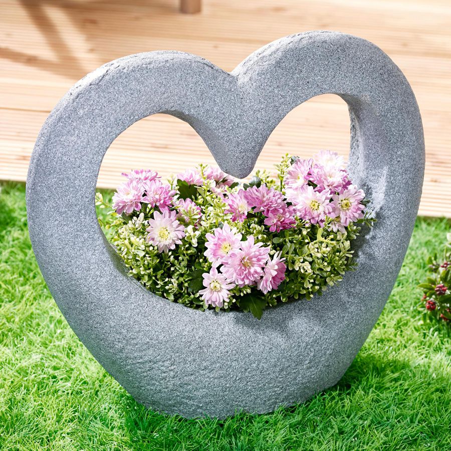 Die moderne Hausfrau Květináč Kamenné srdce - Velký Košík