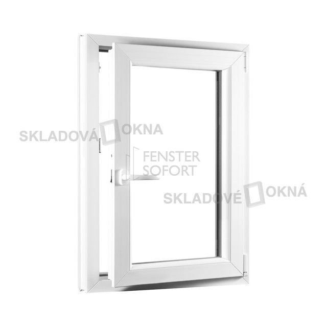 Jednokřídlé plastové okno PREMIUM, otvíravo-sklopné pravé - SKLADOVÁ-OKNA.cz - 650 x 1000 - Skladová Okna
