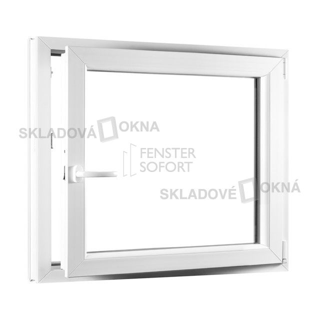 Skladova-okna Jednokřídlé plastové okno PREMIUM otvíravo-sklopné pravé 950 x 900 barva bílá - Skladová Okna