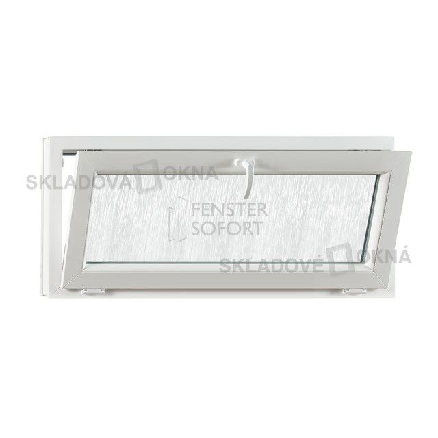 Skladova-okna Sklopné plastové okno PREMIUM - sklo kůra 1200 x 550 mm barva bílá - Skladová Okna