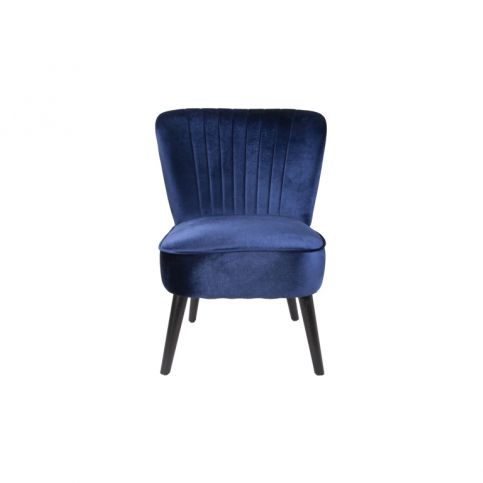 Modrá židle ze dřeva se sametovým potahem Leitmotiv Luxury - Bonami.cz