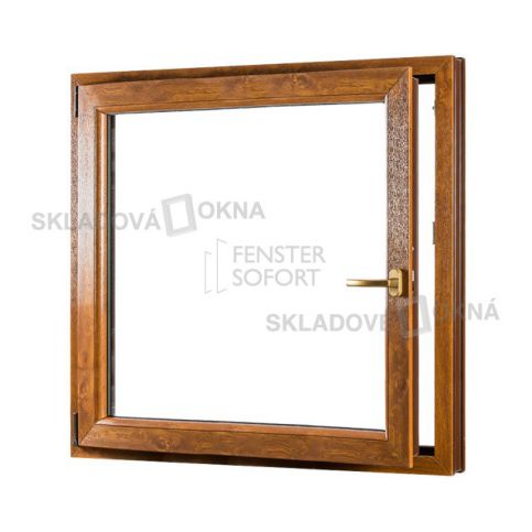 POŠKOZENÉ! Jednokřídlé plastové okno PREMIUM, otvíravo-sklopné levé - SKLADOVÁ-OKNA.cz - 1250 x 1250 - Skladová Okna