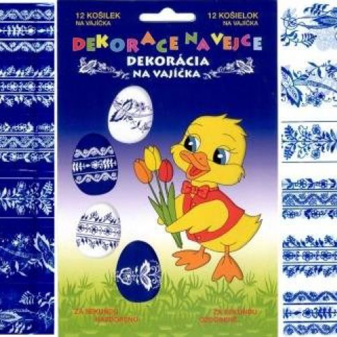 Smršťovací dekorace na vejce 12ks - modrobílé - Favi.cz